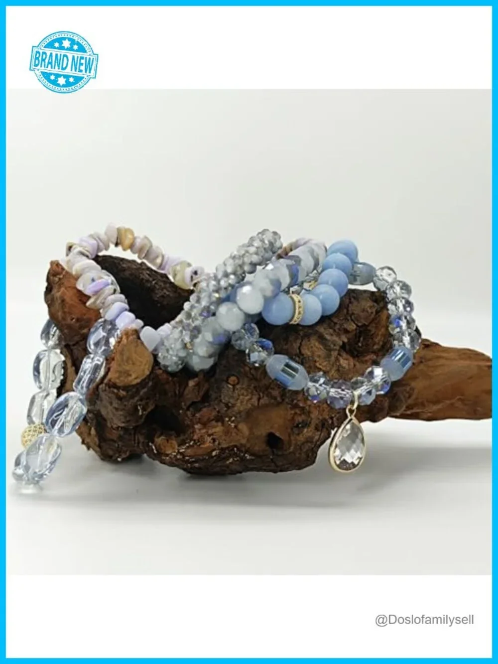 Multilayer Natural Stone Beaded Bracelets Bangle Set Handmade Stretch Boho